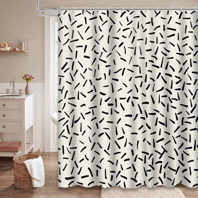 Rideau de douche blanc tendance à 12 crochets