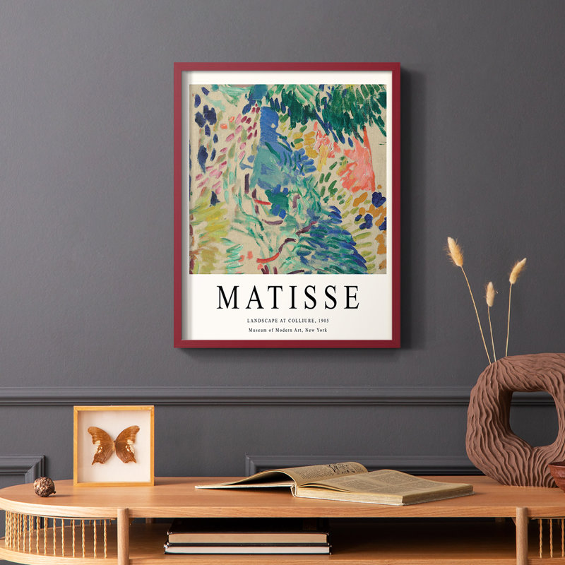 Matisse CDXC III, reproduction encadrée - bois massif, H 10 po x l 8 po, Cadre simple rouge