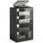 5-Tier Media Stand Cabinet with 3-Level Adjustable Shelves Black