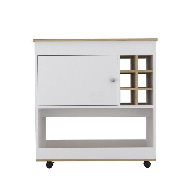 1-Shelf 6-Bottle Bar Cart