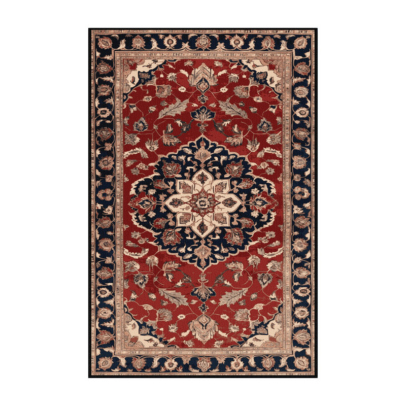 Tapis persan noir lavable à la machine, Tapis de couloir 2 pi x 5 pi