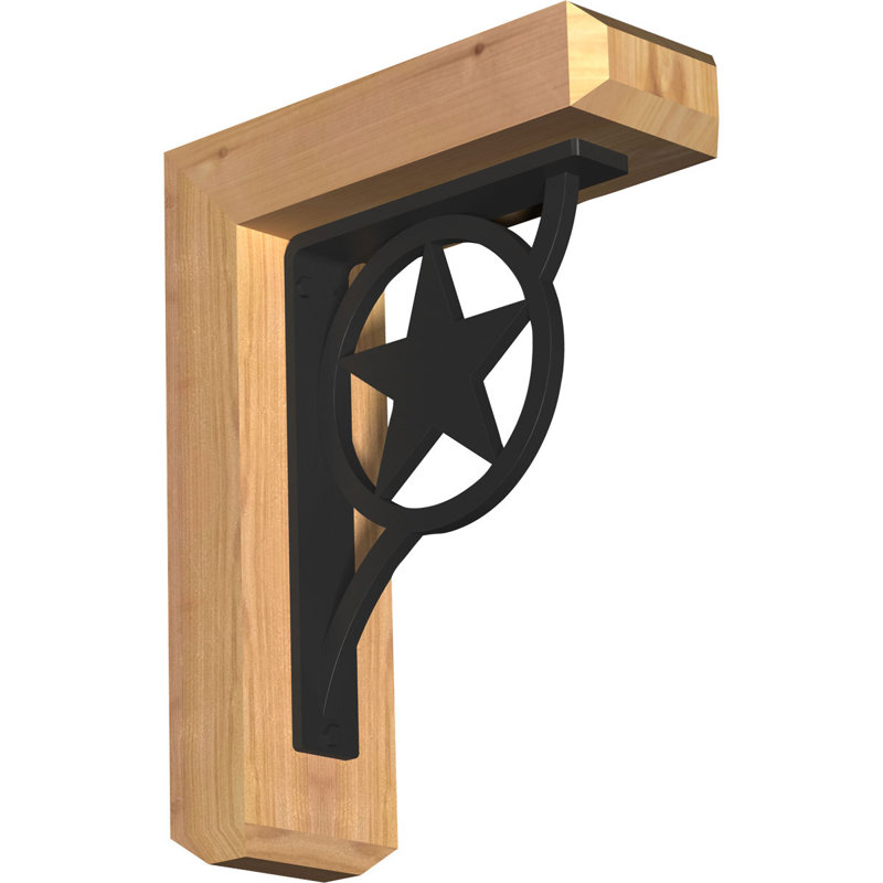 Support simple Ironcrest de 4 po Austin, H 16 po x P 14 po, Cèdre rouge de l'Ouest l 3 1/2 po x T 2 po (lisse