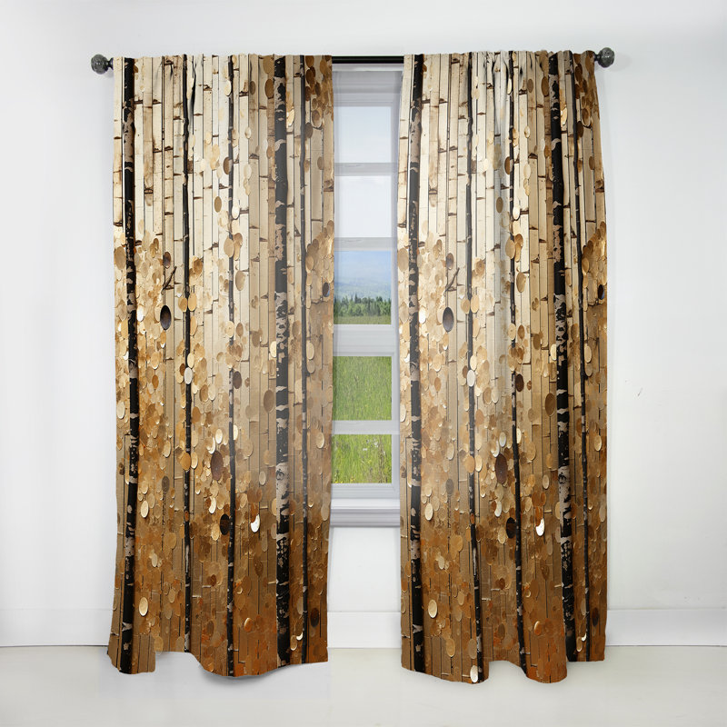 Abstraction botanique jaune Elijah Festive - rideau moderne - velours obscurcissant - 1 panneau, L 52 po x L 95 po
