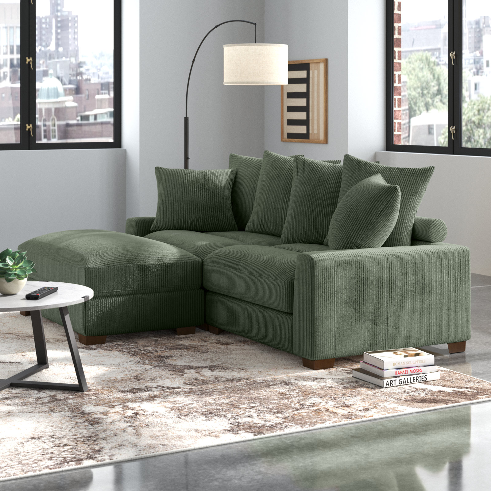 Wade Logan Arzelia 89" Reversible Corner Sectional & Ottoman