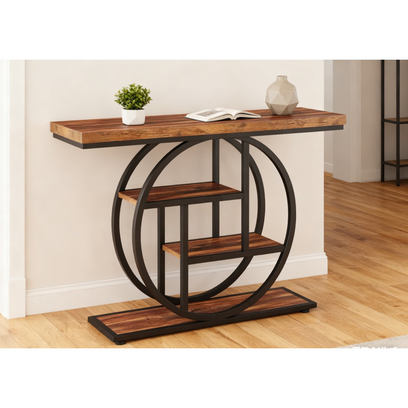 41.3" Console Table Sofa Table Entryway Console Table Narrow Wood Accent Tables,Brown, Brown, Black/Brown