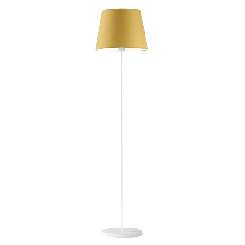 Artimus 162.5cm Traditional Floor Lamp, White, Mustard