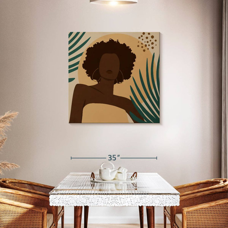 Leisha, femme de couleur, H 36 po x l 36 po