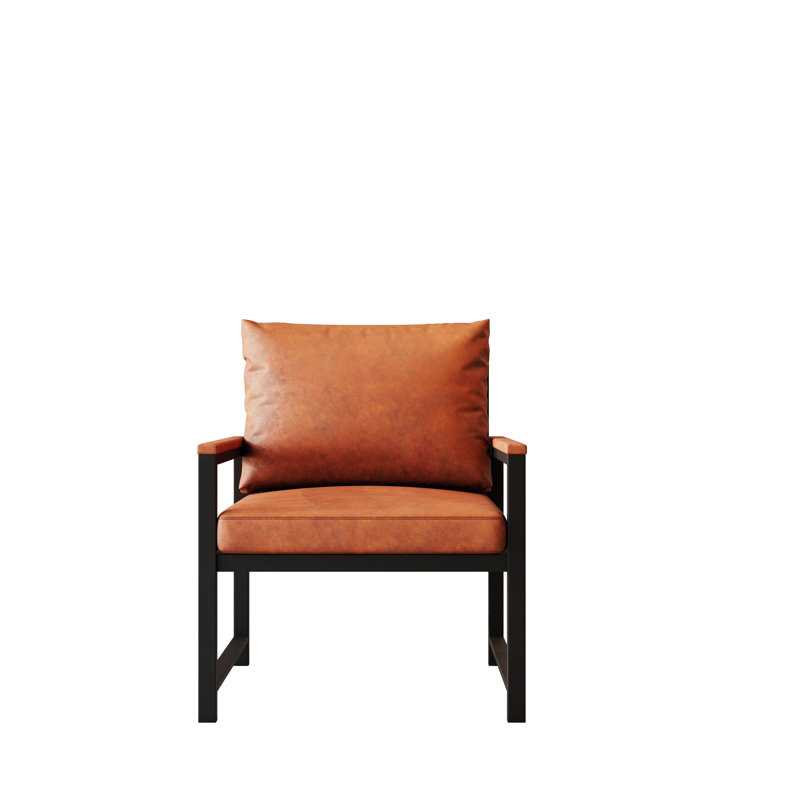 Chaise d'appoint de 27,95 pouces de largeur, Similicuir orange
