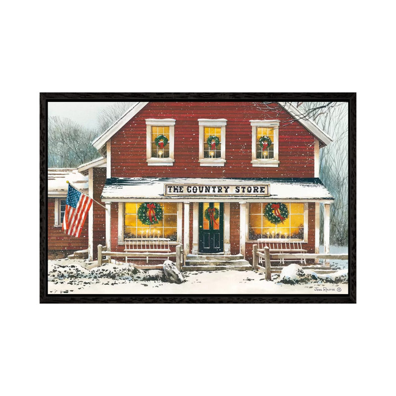 Country Christmas by John Rossini - Gallery-Wrapped Canvas Giclée on Canvas, Black Framed, 101.6 cm H x 66.04 cm W