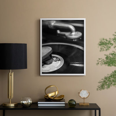 Phonograph Framed Print - Solid Wood