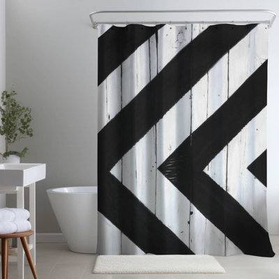 Geometric – Polyester Shower Curtain, Dye Sublimation Print, 71" W × 74" L