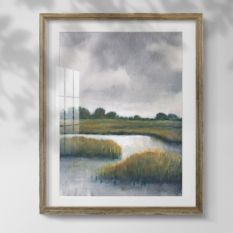 Barxan IV, reproduction encadrée, Blanc, Papier avec cadre noyer