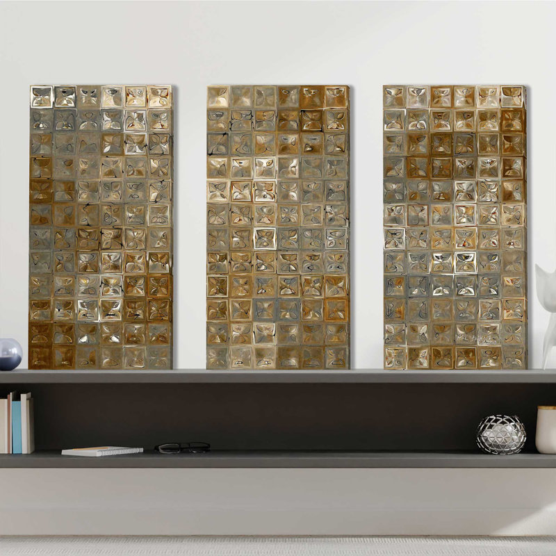 «Tile Art No.6 2013» par Mark Lawrence - ensemble de 3 impressions sur toile tendue