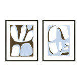 Contemporary Blues Set Of 2 Painting by Andrea Stokes