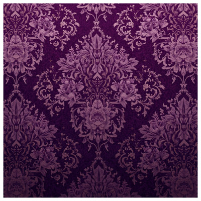 Purple Floral Damask Comforter