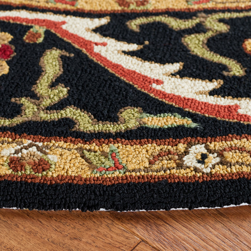 Bryonhall Hand Hooked Performance Oriental Rug, Round 8'
