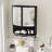 23.62"Modern Arched Glass Double-Door Wardrobe With Shatterproof Non-Glass Mirror-Double-Layer Storage,Open Shelf & Towel Rack For Entryway, Living Room,Bathroom, Dining Room (Black)-1071456448