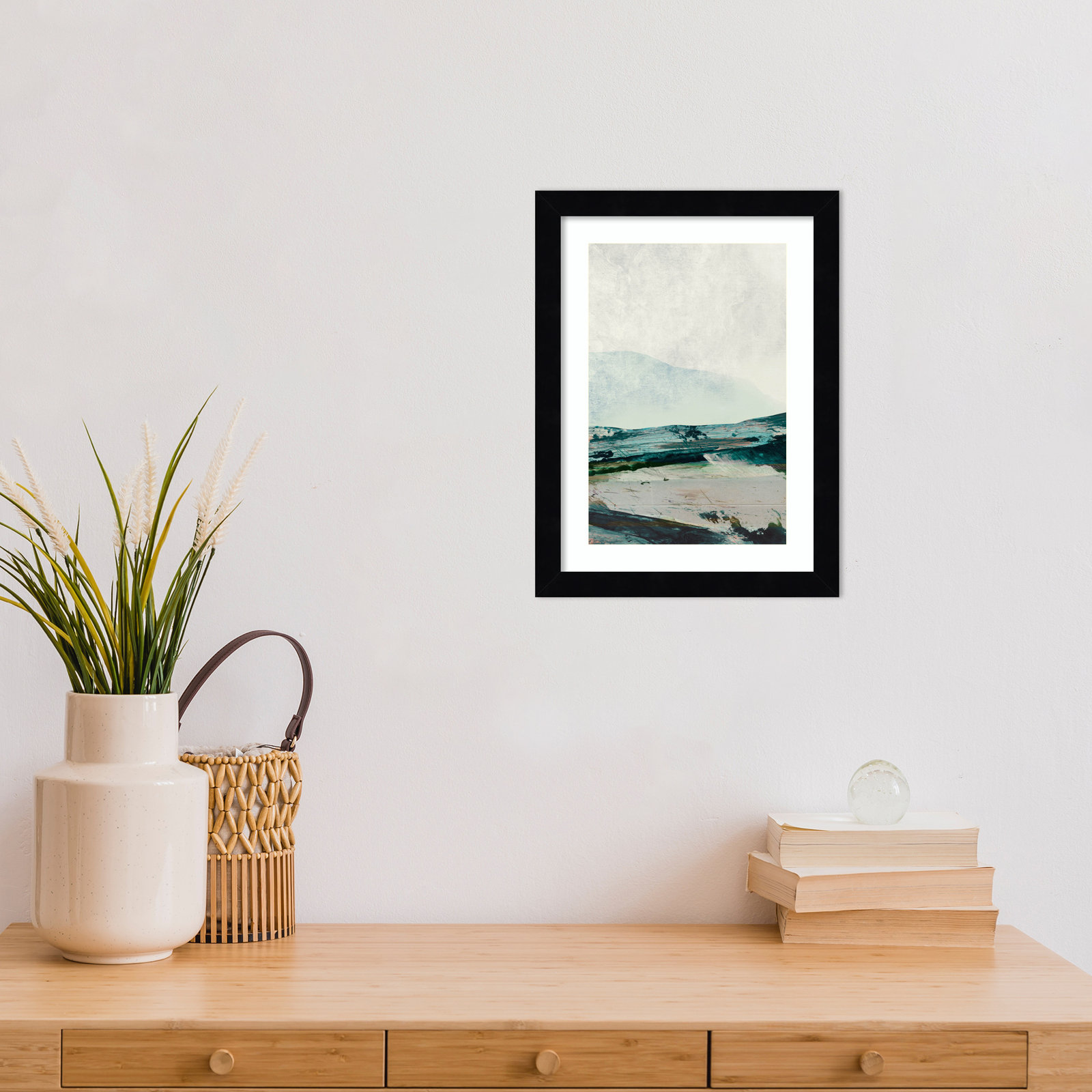 Cleve "Mountain Mists" Print by Dan Hobday, Black Framed, 13" H x 10" W