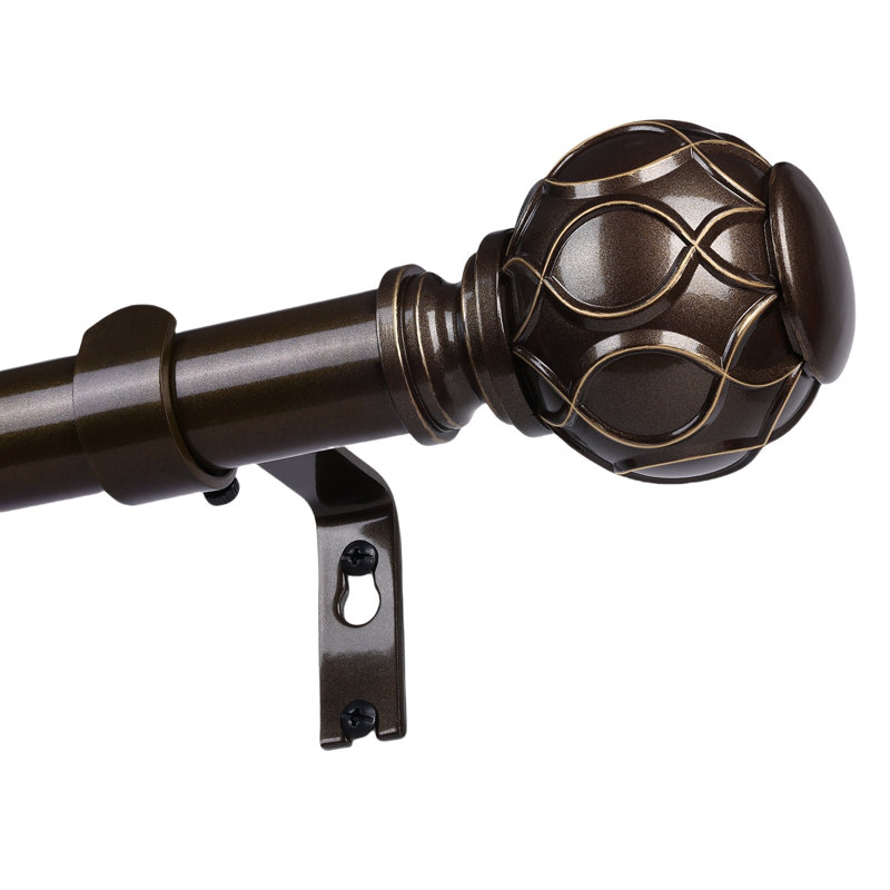 Tringle à rideaux simple réglable et robuste, bronze antique, 36 à 88 po, 36" - 88", Bronze
