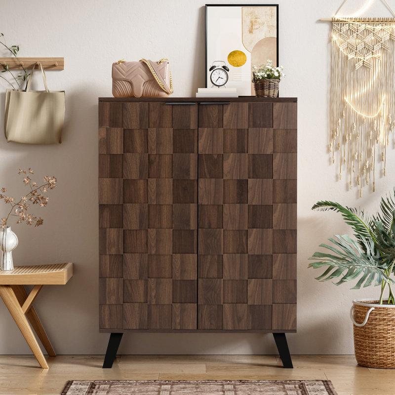 15 Pair Shoe Storage Cabinet, Brown