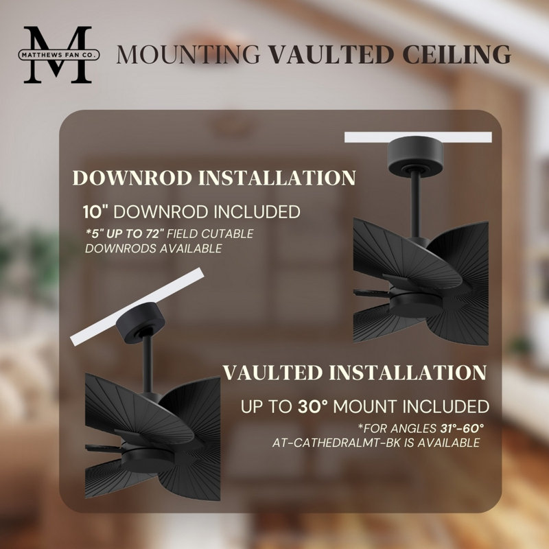 Alessandra Tropical - Five Blade Ceiling Fan - Matte White Finish - Matte White Blades, Matte Black, Matte Black