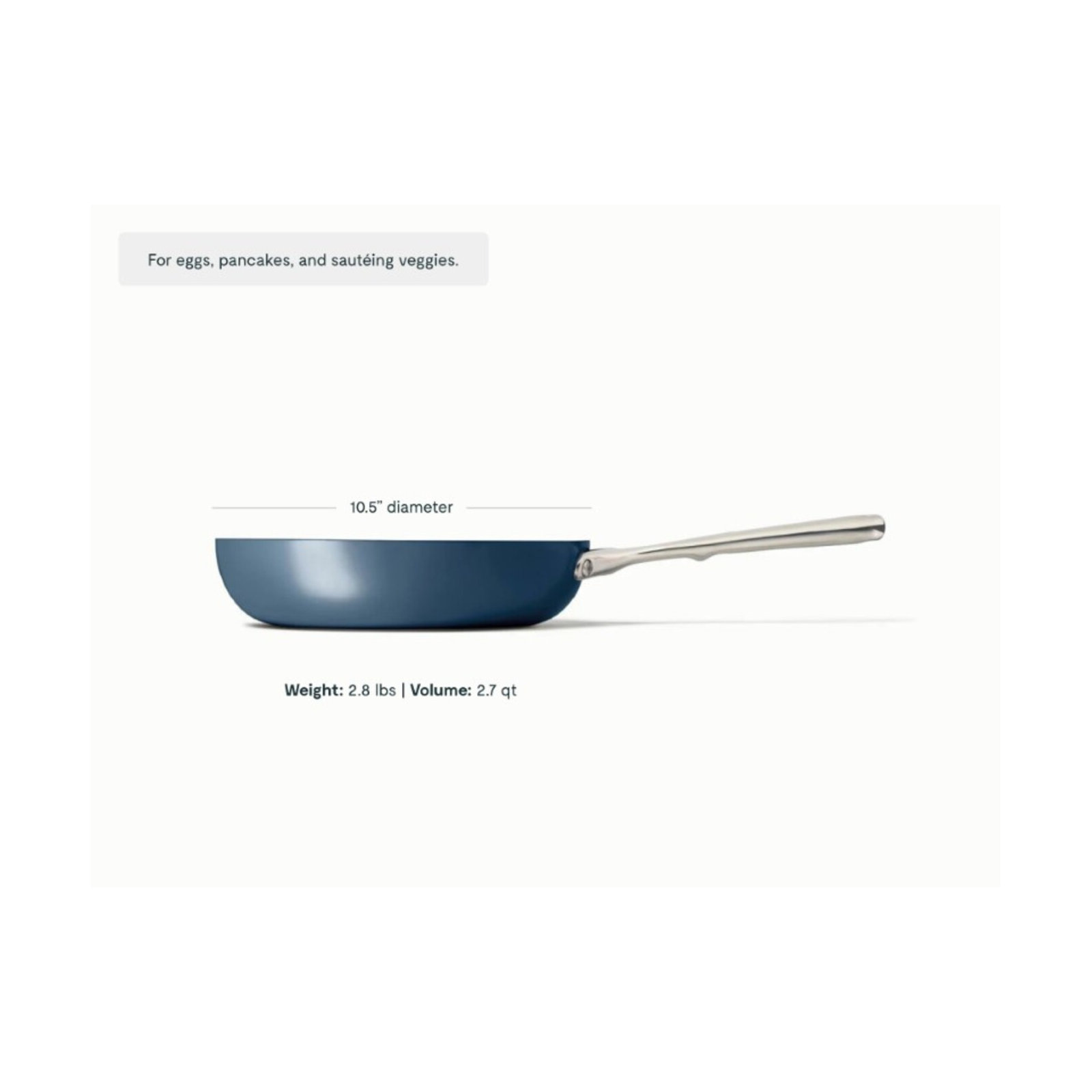 Caraway Nonstick Ceramic Fry Pan, 10.5", Navy