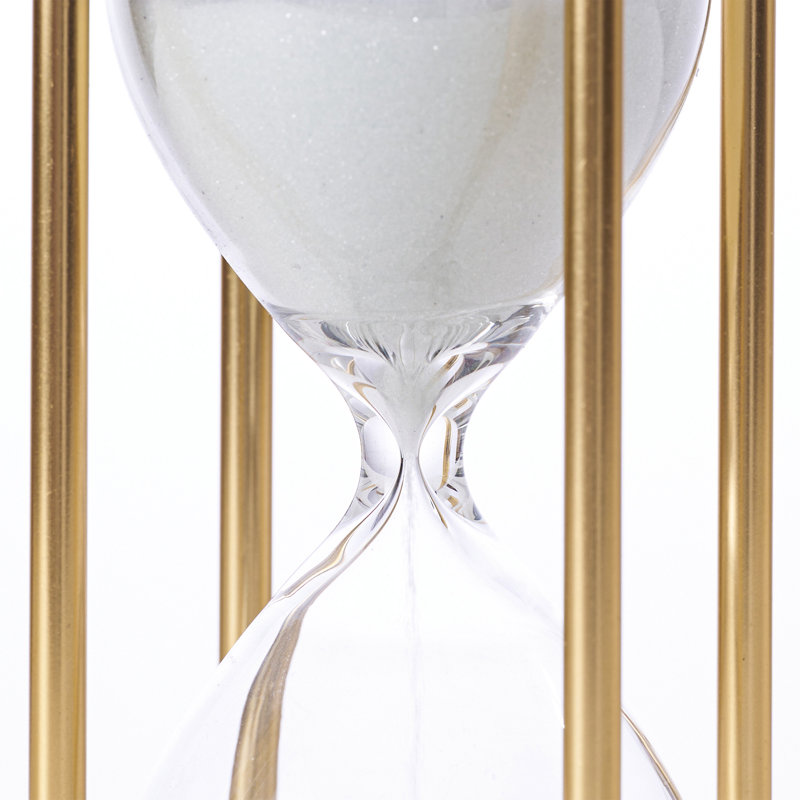 Metal Abstract Hourglass, White