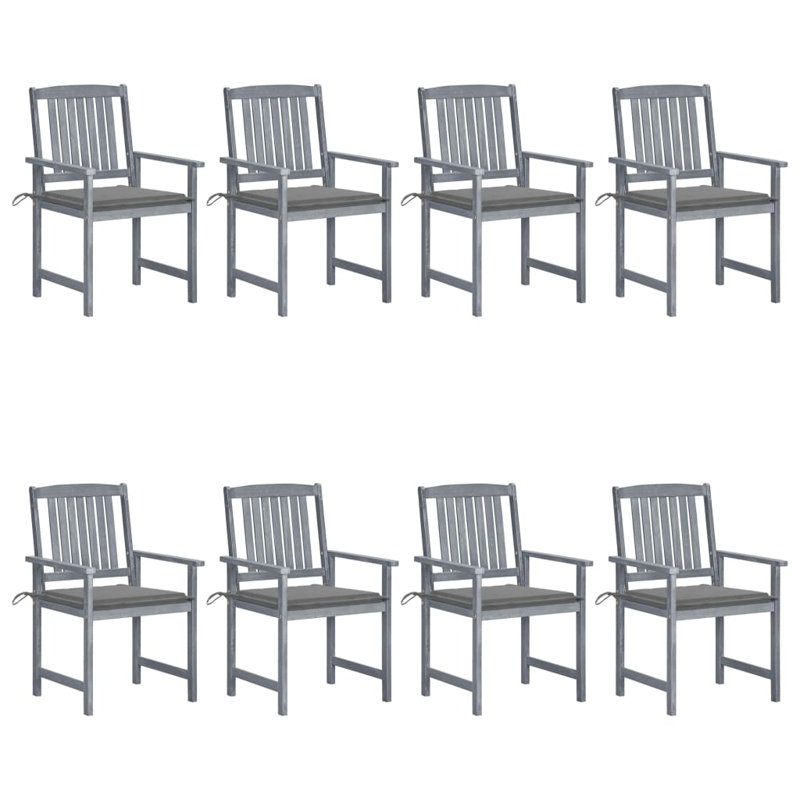 Patio Chair with Cushions, Gray, Gray