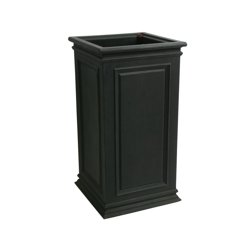 Strafford Tall Cube Self Watering Planter, Black