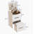 3 In 1 Vanity Desk With Plip Top Mirror,Small Make Up Vanity Set With Visible Glass Desktop-705927877