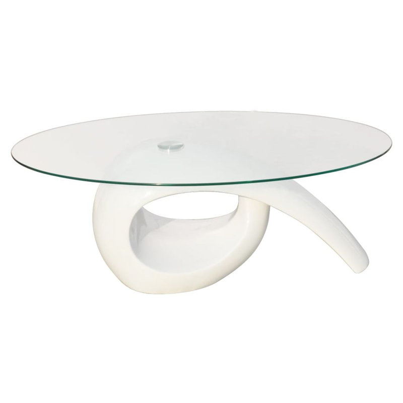 Pedestal Coffee Table, White