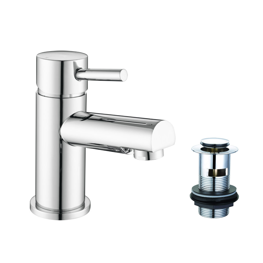 Dixon Round Lever Mono Basin Mixer Tap with Waste