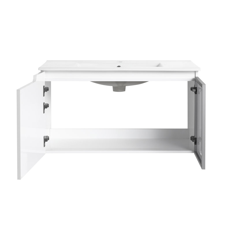 Meuble-lavabo flottant simple 36 po avec comptoir en céramique 36 po, 36"