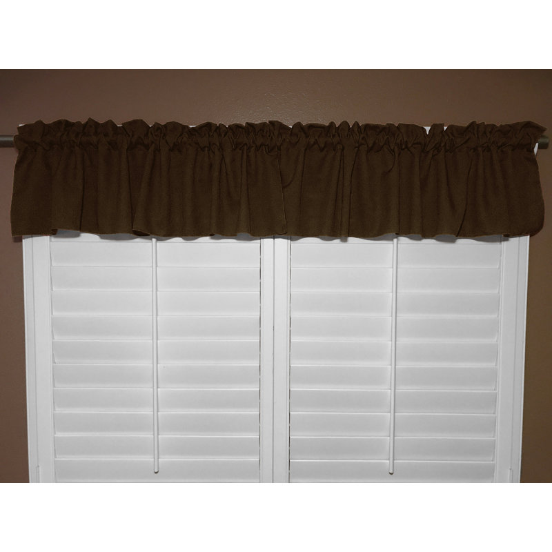 Pastorella Tailored Window Valance, 58" W x 14" L, Chocolate Brown