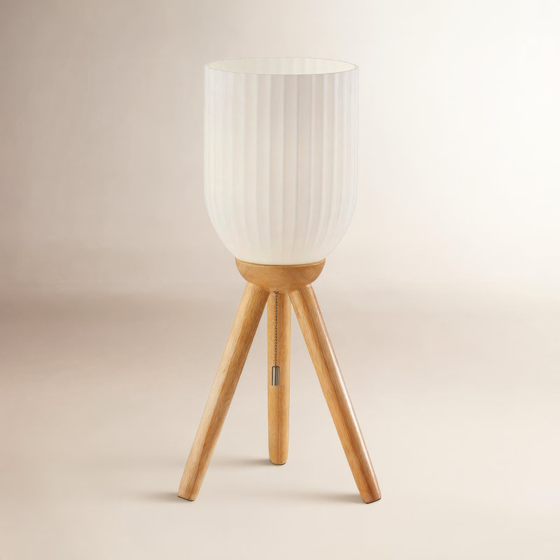 Lapka Solid Wood Tripod Lamp, Natural