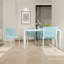 4 pièces Fauteuil empilable en PP pour une utilisation intérieure / extérieure - Dossier ergonomique à lattes avec table longue blanche moderne de 55 pouces - Intérieur / extérieur - Plateau de table en PP léger avec métal-1213911646