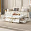 Glossy Square Storage Coffee Table With 4 Drawers
