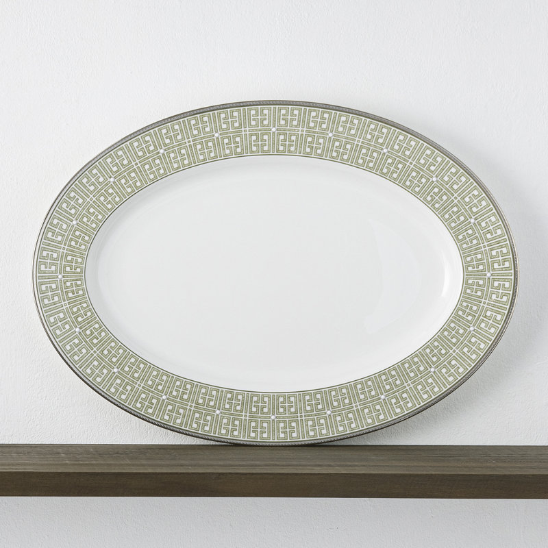 Noritake Infinity Oval Platter, 16", Green Platinum