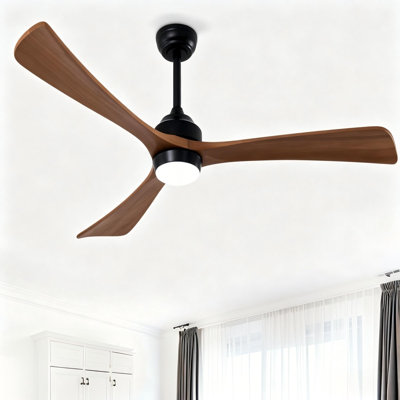 62" Modern Solid Wood Ceiling Fan 