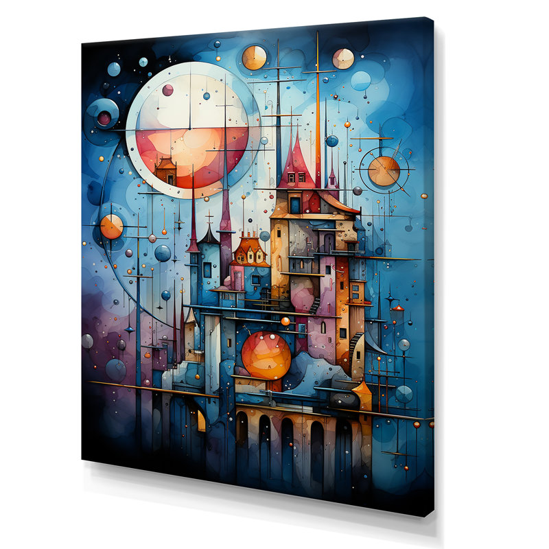 Décoration murale céleste «I» - Collages abstraits_106456, Toile tendue, H 40 po x l 30 po x P 1,5 po