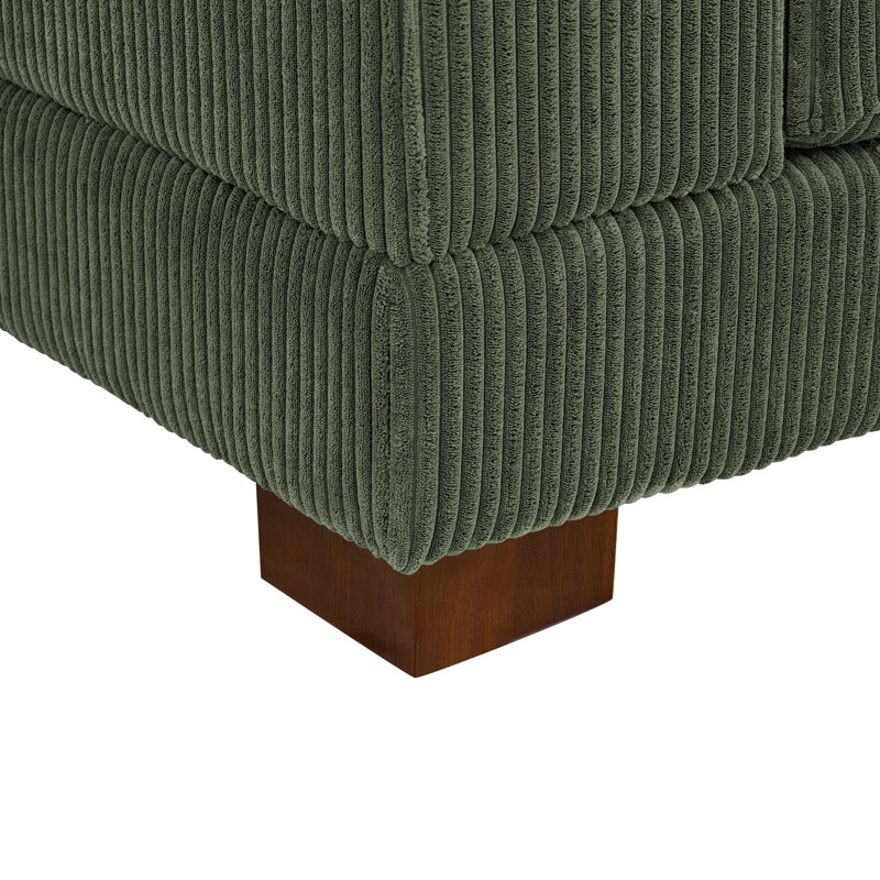 Assuntino 112'' Corduroy Sofa, Hunter Green