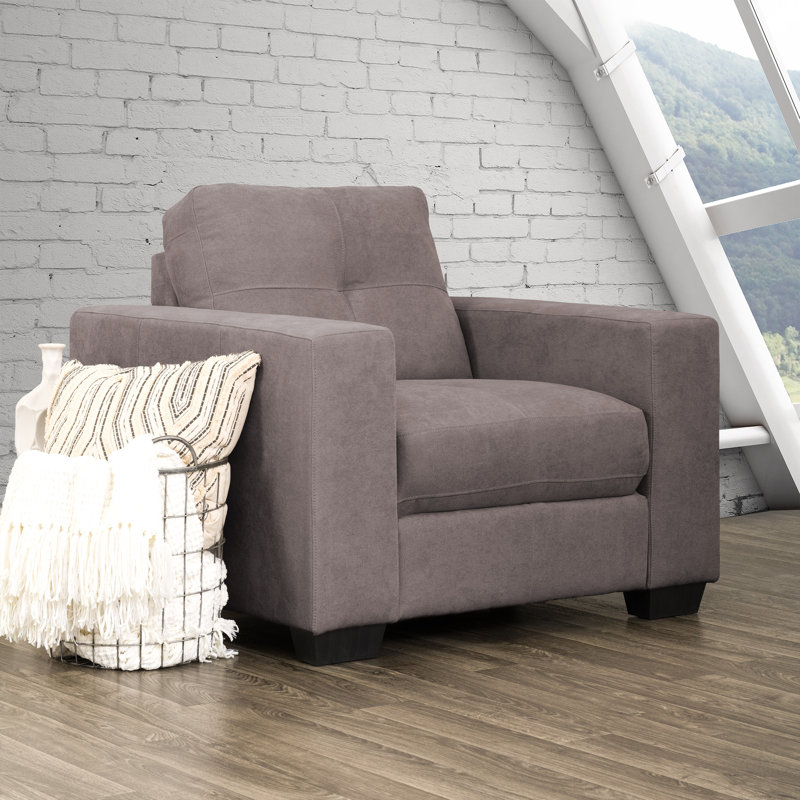 Kaye Upholstered Armchair, Gray Chenille