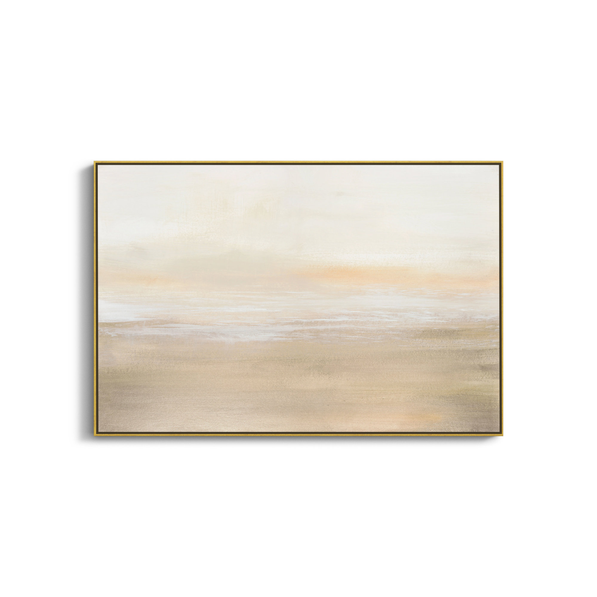 Morning Calm - Floater Frame Painting on Canvas, Gold Framed, 30" H x 40" W x 2" D