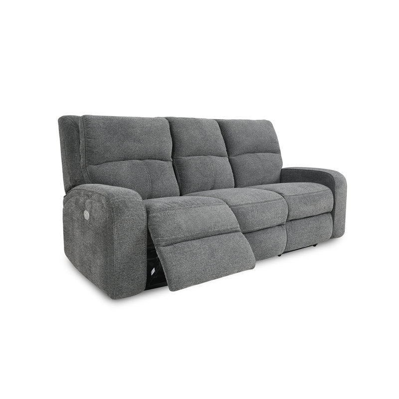 Canapé inclinable électrique Ethan, 2 pièces: canapé, causeuse, Gris Bizmark