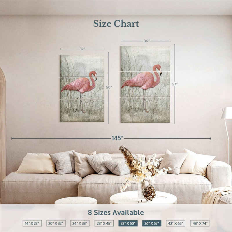Flamant rose Brampt I, H 50 po x l 32 po
