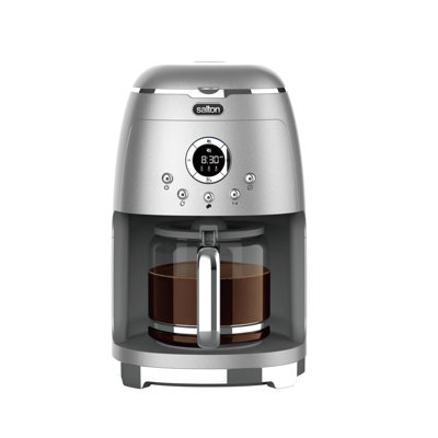Salton NuRetro Digital 12 Cup Coffee Maker, Metallic Silver Model FC2162SV