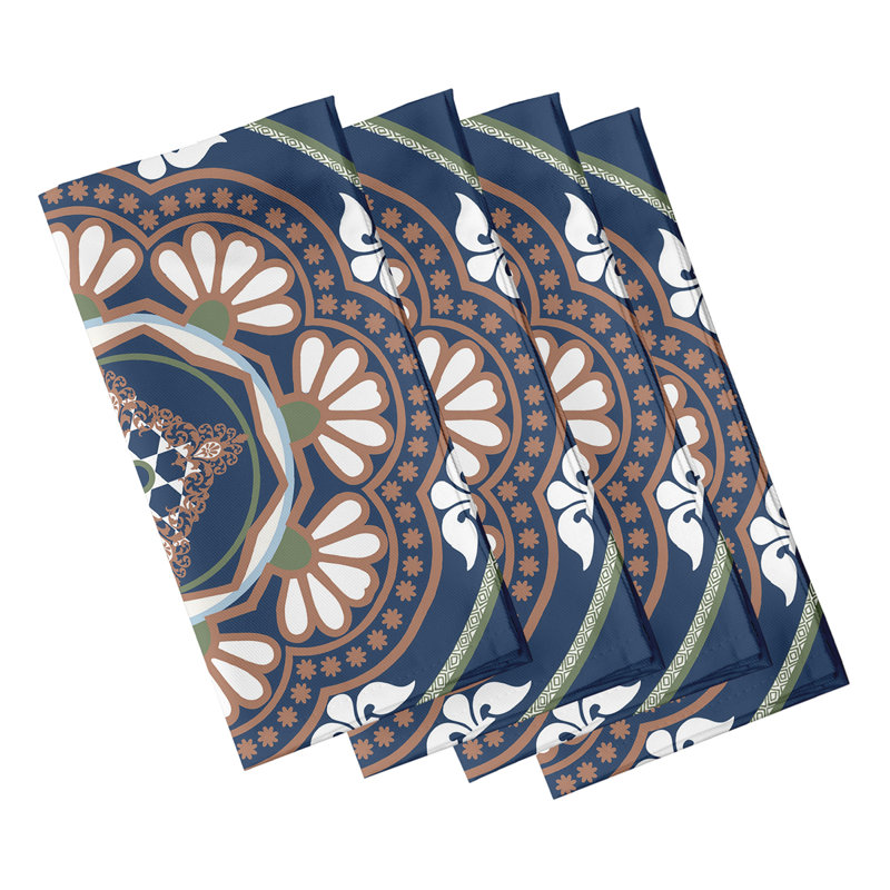 Audreya Floating Medallions Napkins, Navy