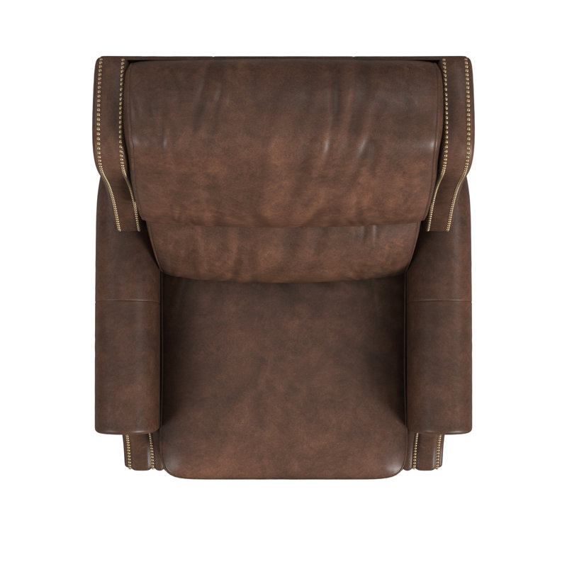 Huss Recliner, Rio Mineral Genuine Leather, Cobblestone, Power