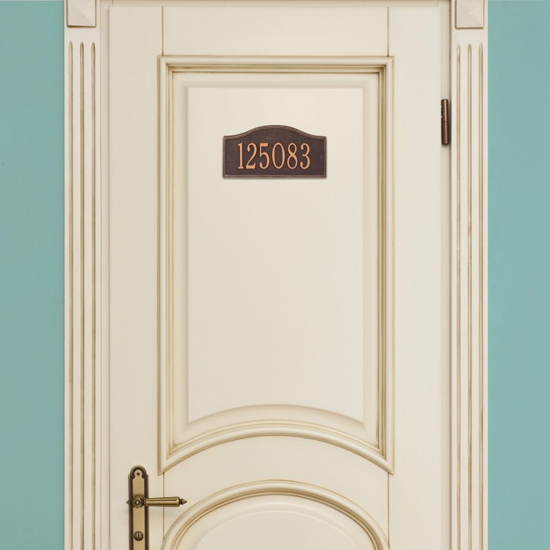 Rolling Hills 1-Line Wall Address Plaque, Antique Copper, Yes