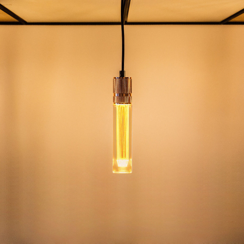 Vintage E27 Edison Light Bulbs Tubular  Amber Glass Warm White Decorative Bulbs